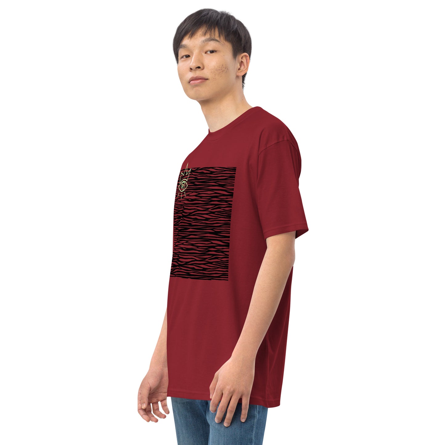almost lost in the waves red heavy shirt