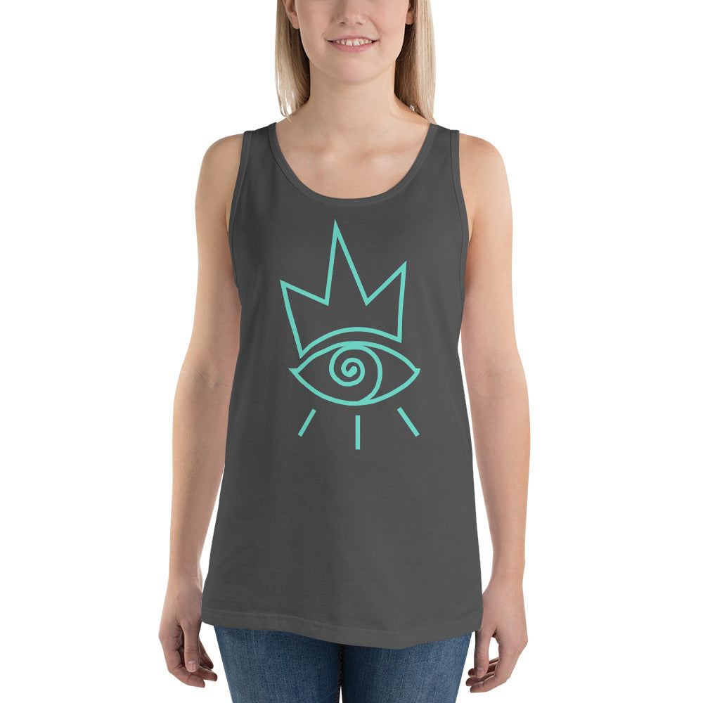 grey with turquoise genderless tank